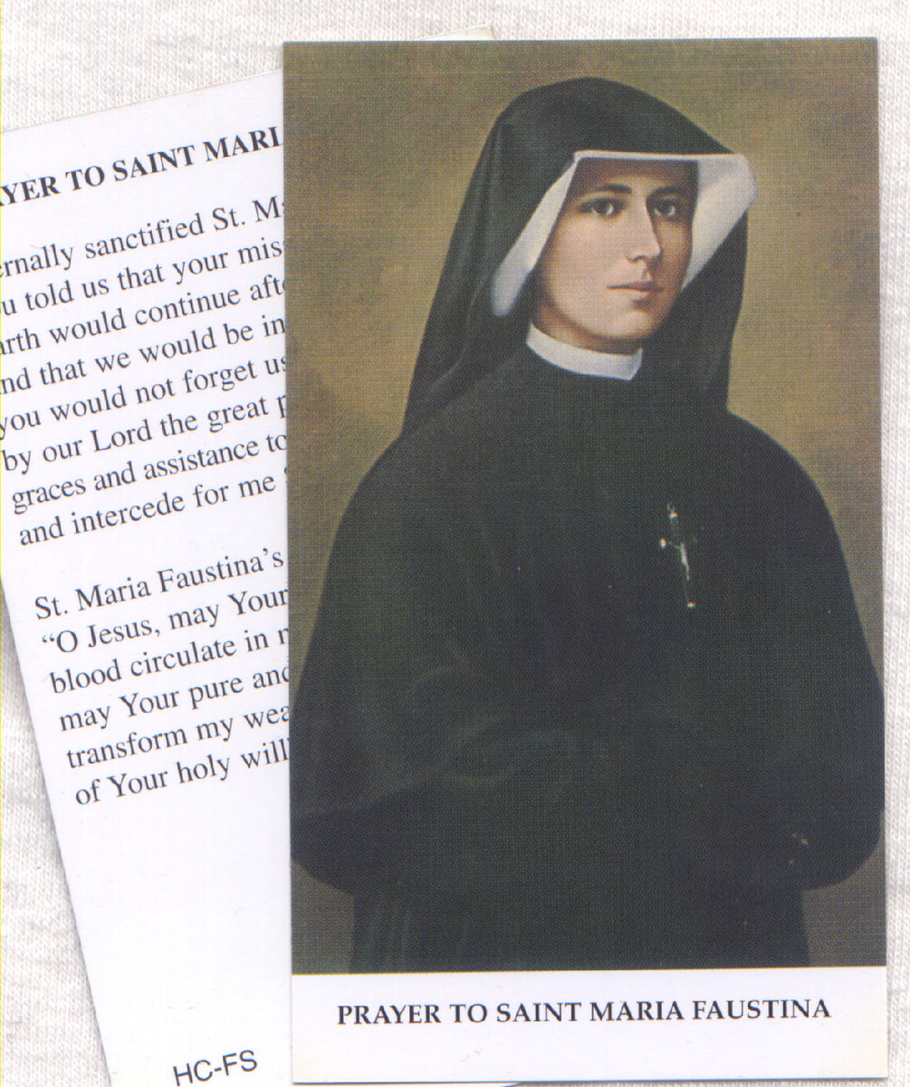 Sr Faustina prayer card 5/pkg IT96