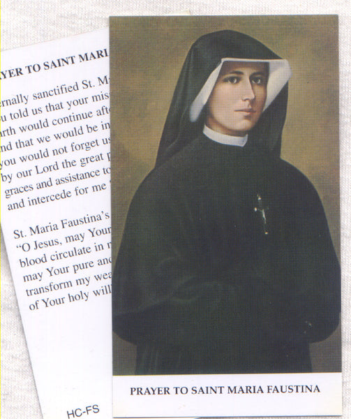 Sr Faustina prayer card 12/pkg IT96