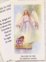 Guardian Angel with girl prayer card 12/pkg IT99