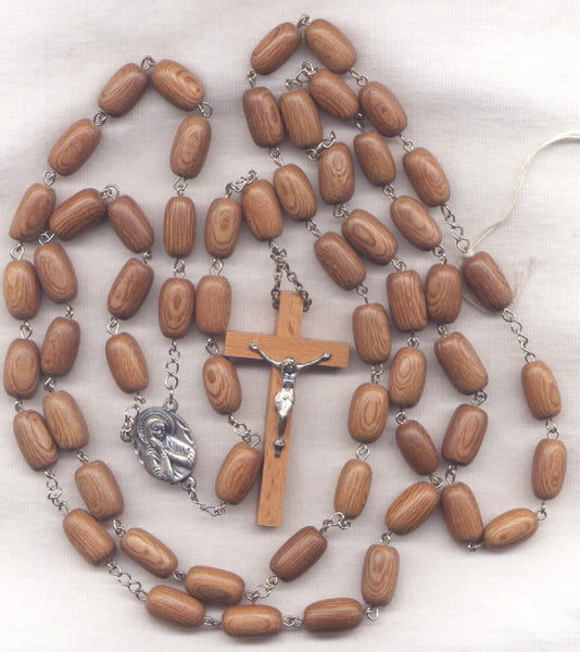 Mother of Mercy Rosary Rosewood Bead Habit Size Praying Madonna LG04