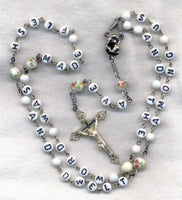 The Word Was Made Flesh Message Rosary Glass Beads M11