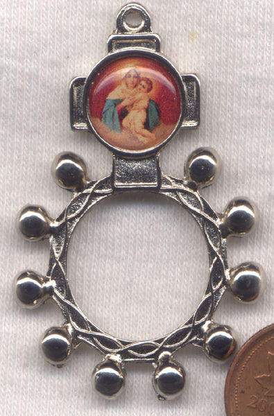 Madonna and Child Metal Pocket Rosary MRP03
