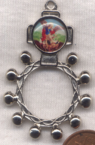 St Michael the Archangel Metal Pocket Rosary MRP07