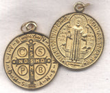 St Benedict Medal 2 inch size gold finish NCK19