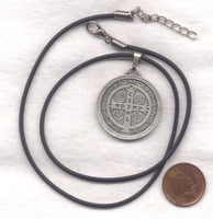 Large St Benedict Medal cord necklace NCK26