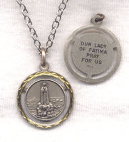 Our Lady of Fatima High Quality Pewter Medal Chain Necklace NCK28