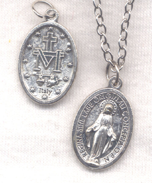 Oval Miraculous Medal Chain Necklace NCK33