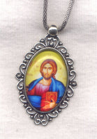 Jesus the Divine Teacher Icon Pendant Chain Necklace NCK43