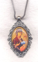 Our Lady Quick to Hear Icon Pendant Chain Necklace NCK50