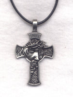Crucified Christ Medallion cord necklace NCK59