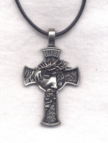 Crucified Christ Medallion cord necklace NCK76