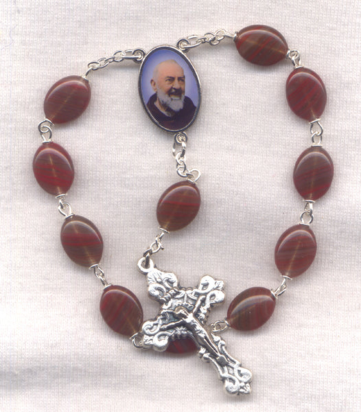 St Padre Pio One Decade Pocket Rosary PKT08