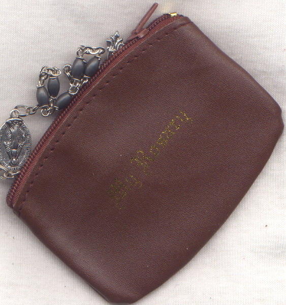 My Rosary brown zippered rosary pouch each PCH10