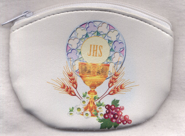 First Communion pink tones zippered rosary pouch each PCH21