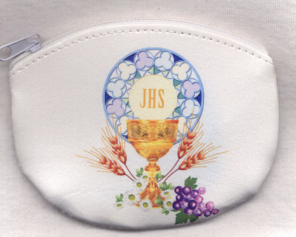 First Communion blue tones zippered rosary pouch each PCH22