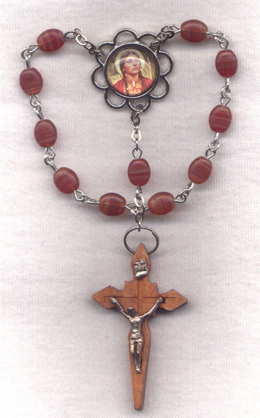 St Kateri Tekakwitha Lily of the Mohawks One Decade Pocket Rosary PKT38