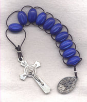 One Decade Pull Rosary Blue Wood Beads Brigittine or Dominican PL18