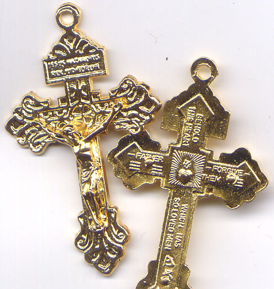 Pardon Crucifix Indulgenced with prayer gold color each RC100
