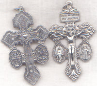 3 Way Pardon Crucifix St Benedict Medal and Miraculous Medal each RC100DX
