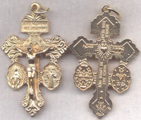 3 Way Pardon Crucifix St Benedict Medal and Miraculous Medal each RC100DXG