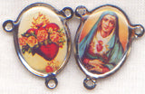 Sorrowful and Immaculate Heart Rosary Orange Oval acrylic Bead V39