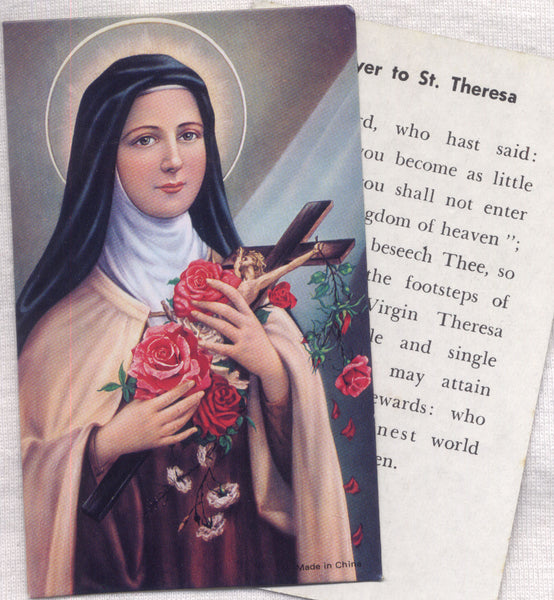Classic St Theresa the Little Flower prayercards 12/pkg