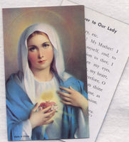 Classic Immaculate Heart of Mary prayercards 12/pkg
