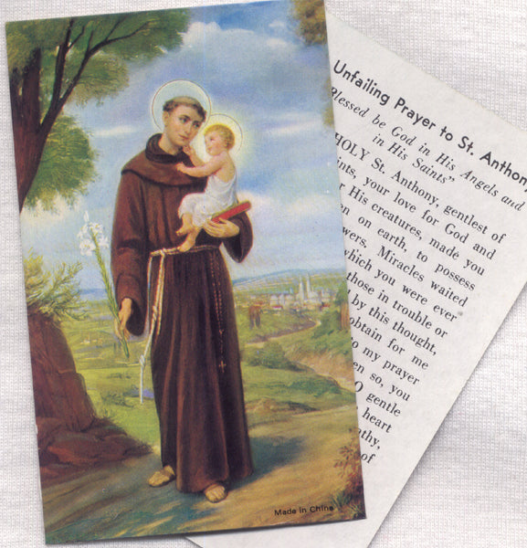 St Anthony of Padua prayercards BULK package of 50