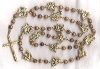 Stations of the Cross Chaplet light brown bone beads STN01