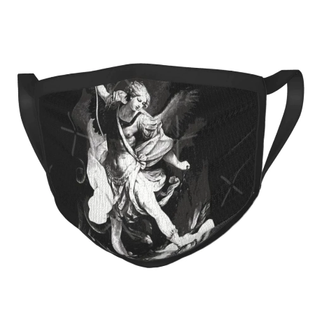 St Michael the Archangel B&W non-adjustable washable face mask  MSK46