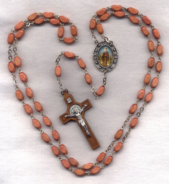 Hand Braided St. Benedict Flower Rosary Necklace - Beautiful Glass Beads, Handmade Catholic Prayer