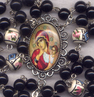 Our Lady of Tenderness Icon Rosary Rose Our Father Beads V31