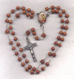 St Joseph coco bead wood rosary V40