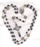 St Michael the Archangel Black Deluxe Rosary V51