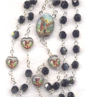 St Michael the Archangel Black Deluxe Rosary V51
