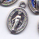 Miraculous Medal 1/2 inch size silver color