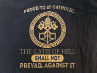 Gates of Hell shall not prevail black T-shirt Sz 2XL
