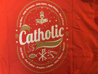 Totally Catholic  logo red T-shirt Sz 2XL