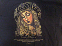 Ave Maria Blessed Virgin Mary black T-shirt Sz 2XL