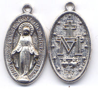 Miraculous Medal 1 inch size silver color BB27