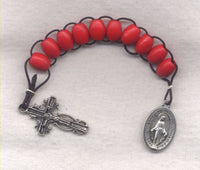 One Decade Pull Rosary Red Wood Beads Brigittine or Dominican PL06